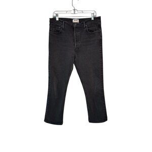 Agolde Womens Black/Gray High-Rise Straight Leg Jeans Size 31